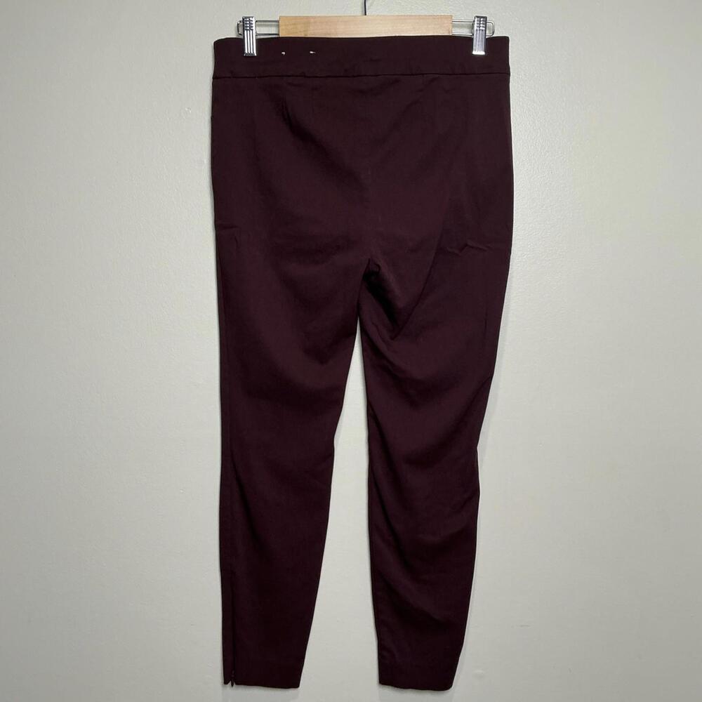 White‎ House Black Market Women's Size 8 Slim Ankle Pull On Career Pants Maroon - Picture 3 of 6